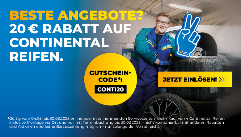 20 € Rabatt auf Continental Reifen